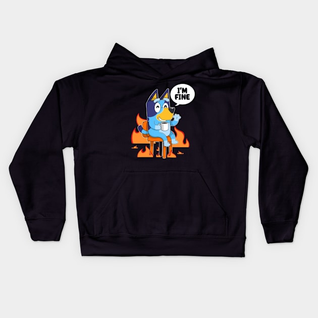 bluey coffee Kids Hoodie by GapiKenterKali